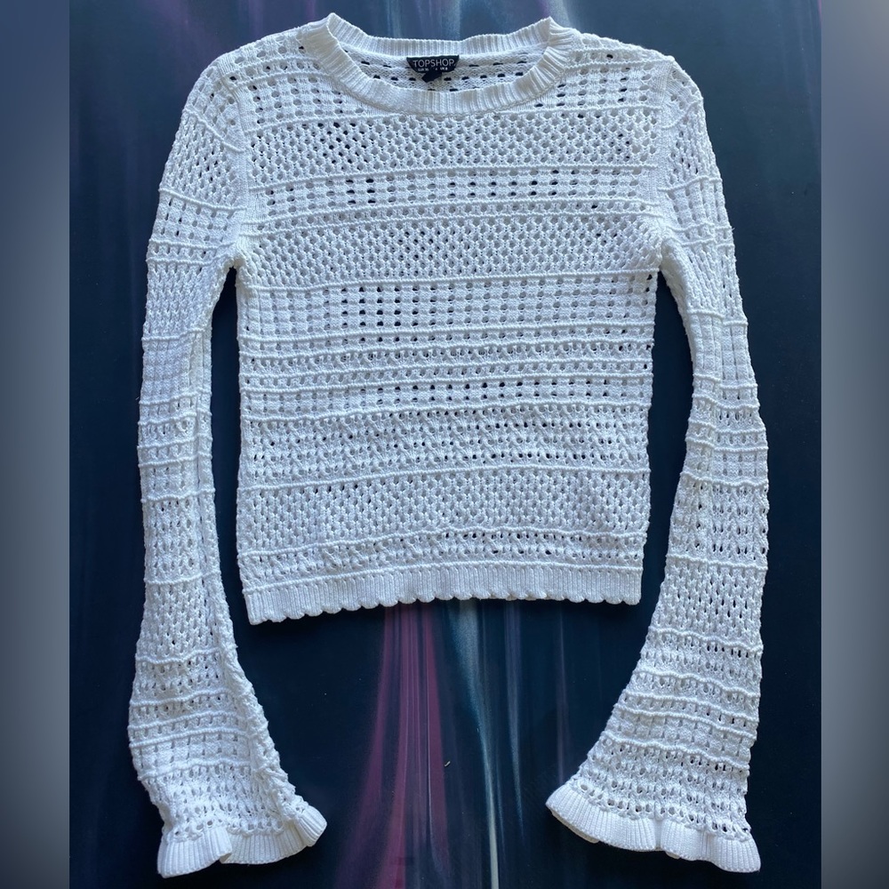 White crochet long sleeve